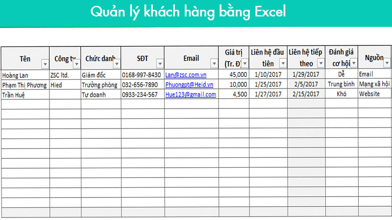 Phần mềm bán hàng Excel miễn phí